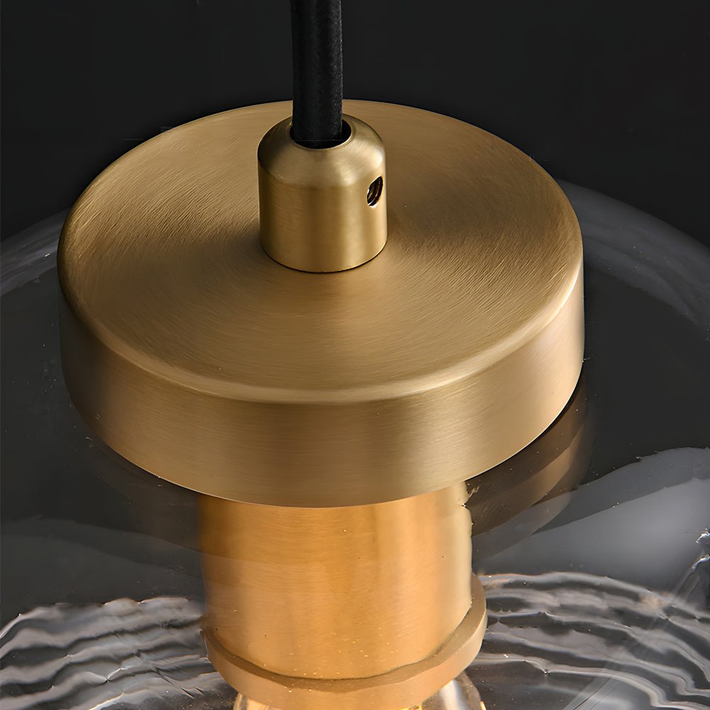 Modern Copper Semi-Threaded Glass Pendant Light for Living Room Decor