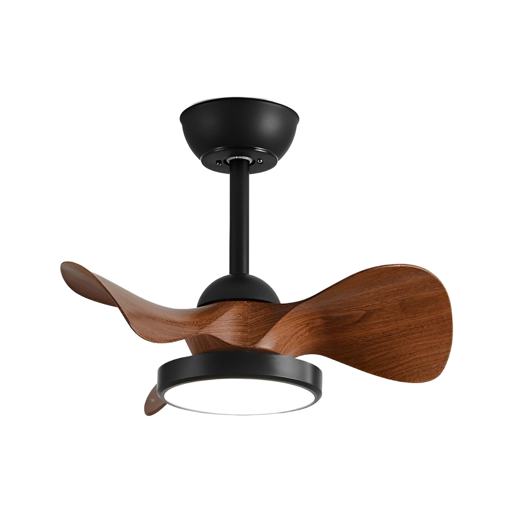 Modern White Ceiling Fan with LED Light and Silent Remote Control for Living Room