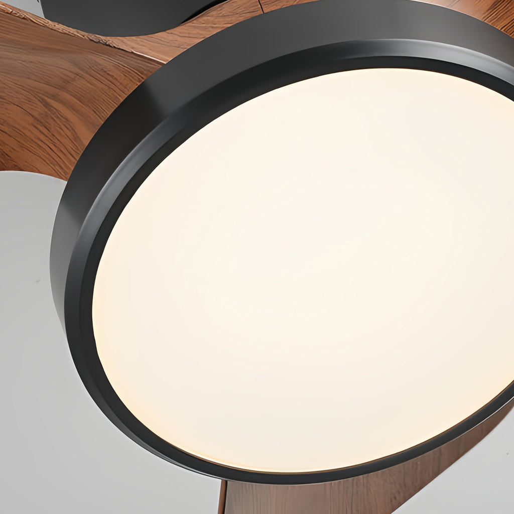 Modern White Ceiling Fan with LED Light and Silent Remote Control for Living Room