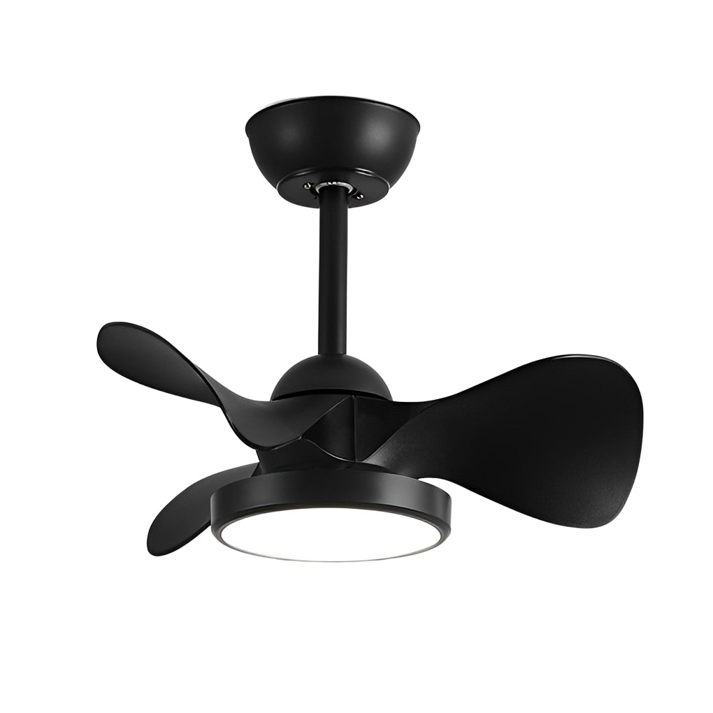 Modern White Ceiling Fan with LED Light and Silent Remote Control for Living Room