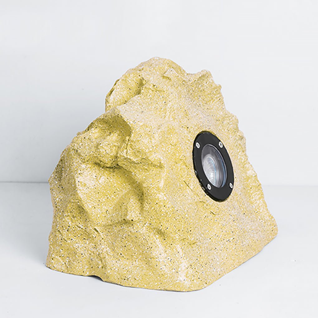 Rustic Brown Resin Stone LED Garden Light for Outdoor Spaces