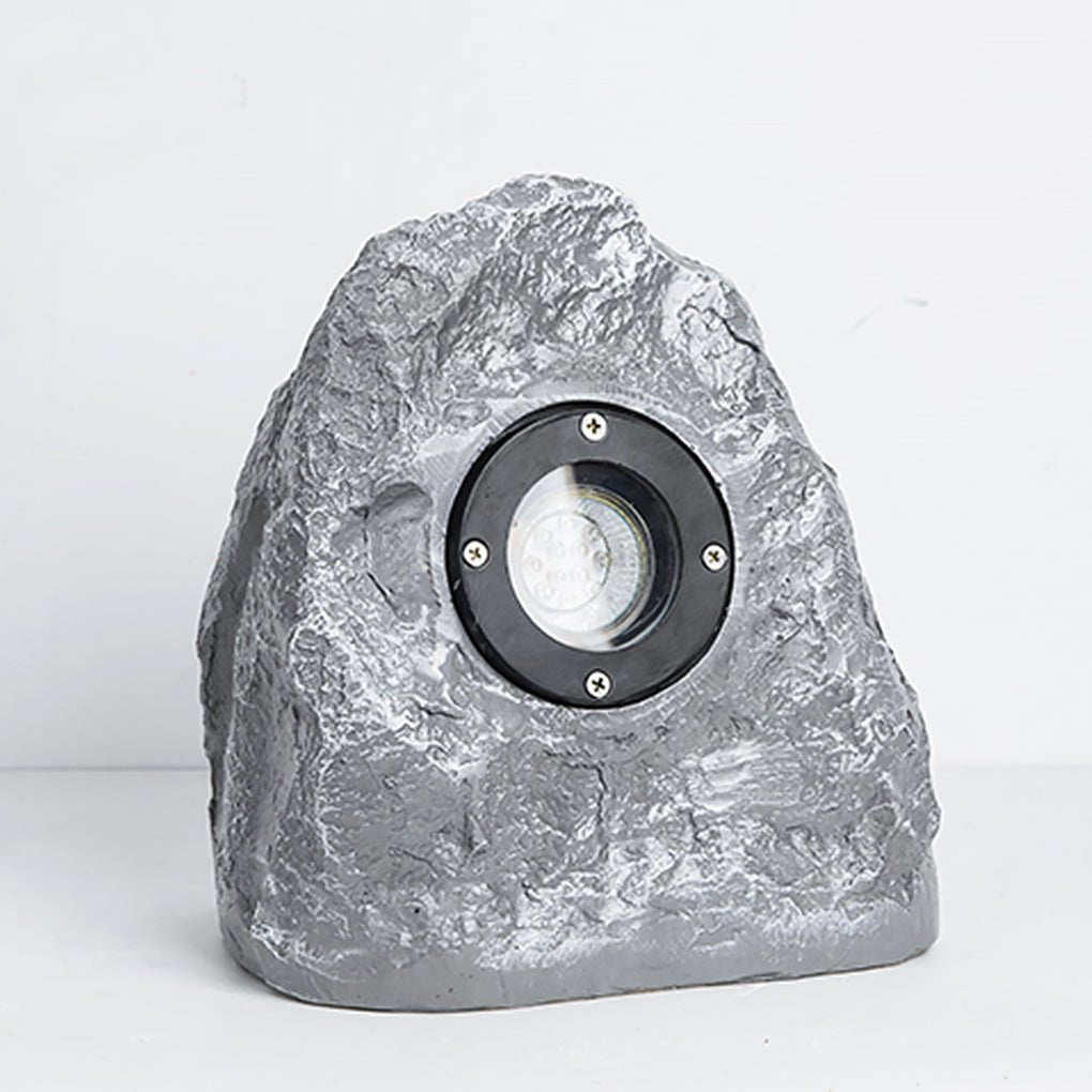 Rustic Brown Resin Stone LED Garden Light for Outdoor Spaces