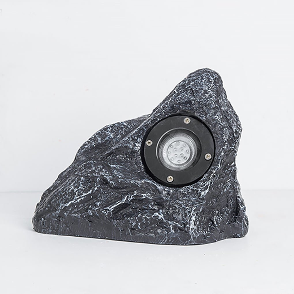 Rustic Brown Resin Stone LED Garden Light for Outdoor Spaces