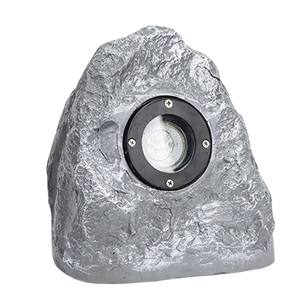 Rustic Brown Resin Stone LED Garden Light for Outdoor Spaces