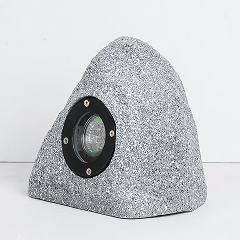 Rustic Brown Resin Stone LED Garden Light for Outdoor Spaces