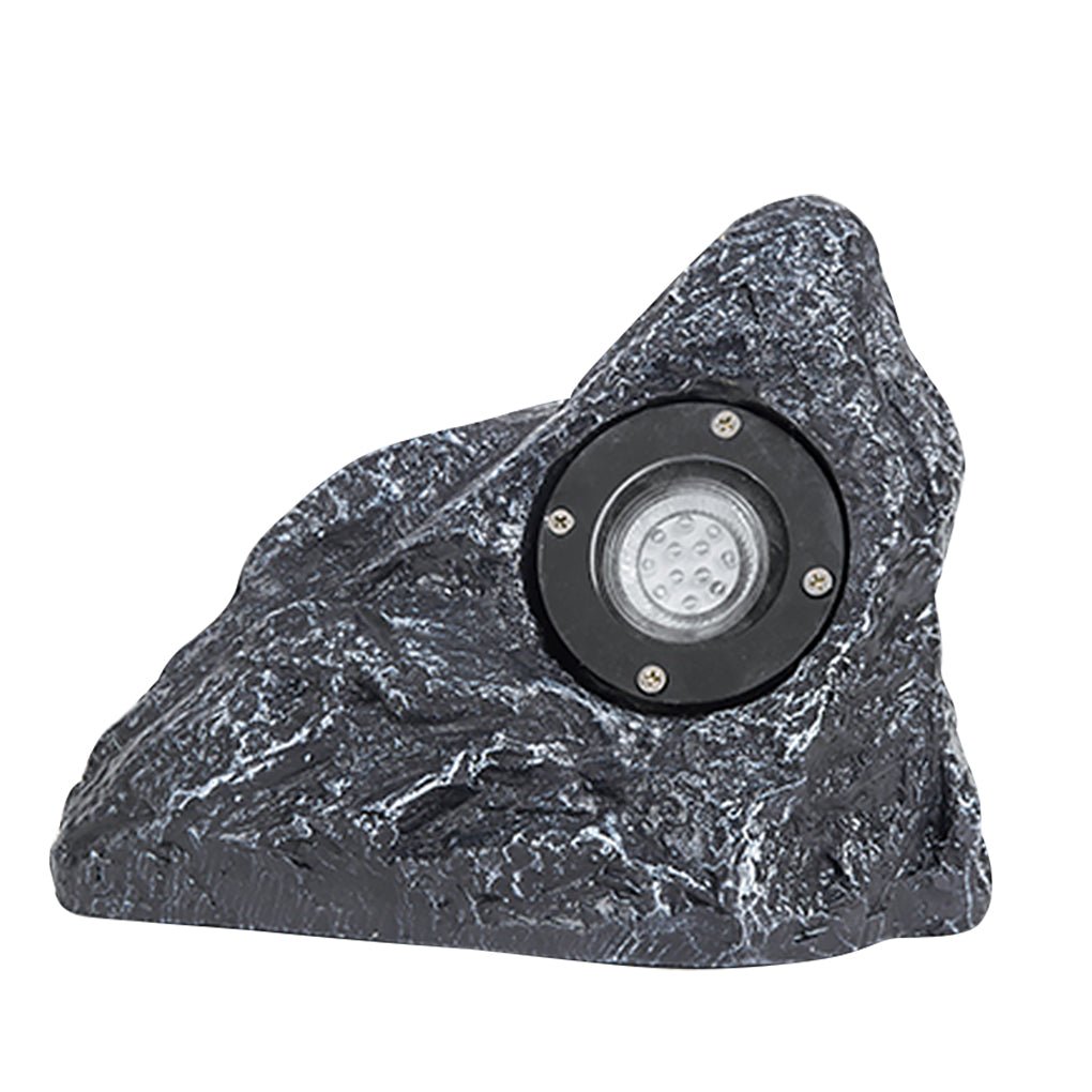 Rustic Brown Resin Stone LED Garden Light for Outdoor Spaces