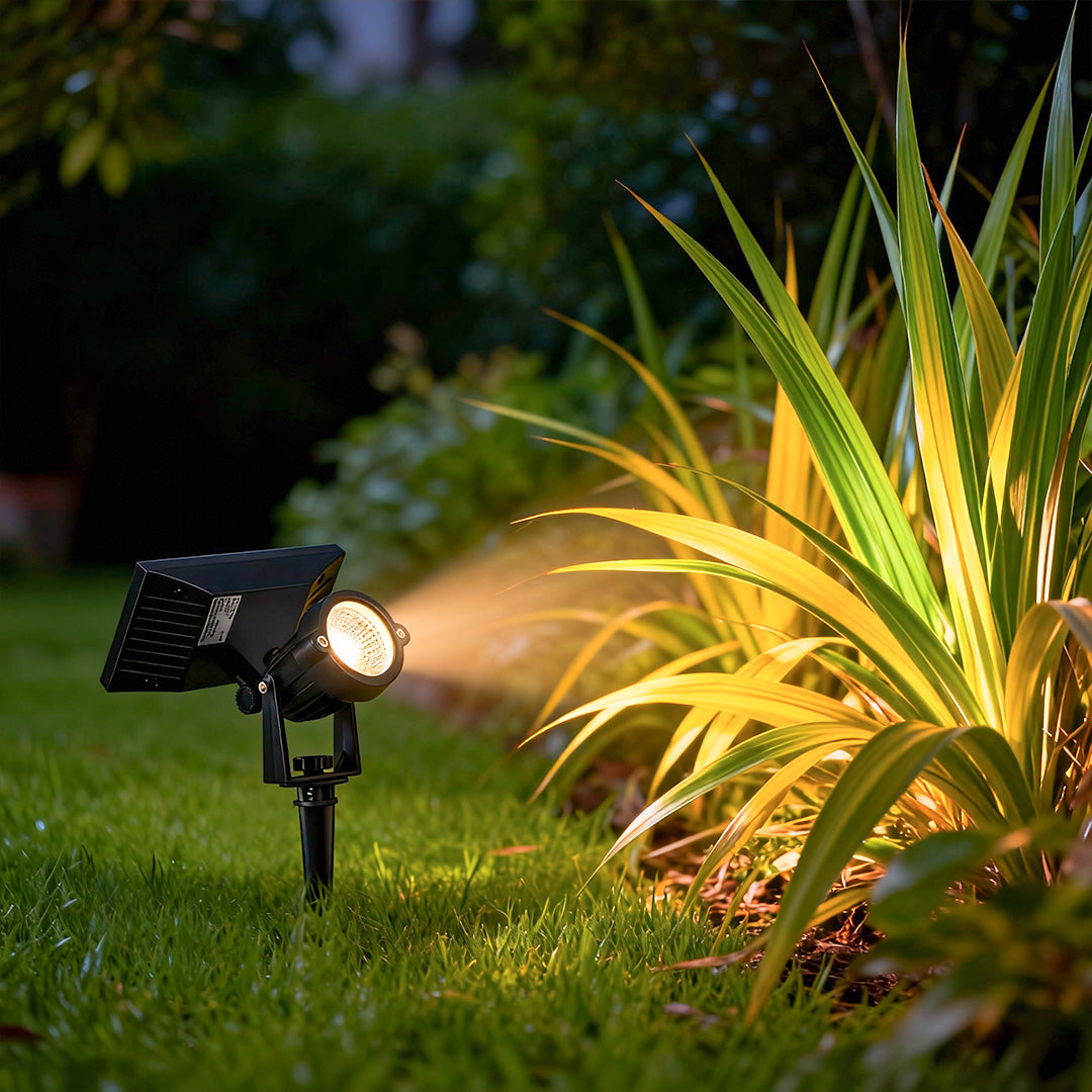 Adjustable RGB LED Ground Spike Solar Tree Spotlight for Outdoor Use