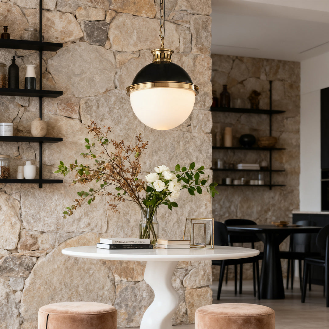 Elegant Glass Globe Ball Pendant Light for Modern Dining Room Ceiling