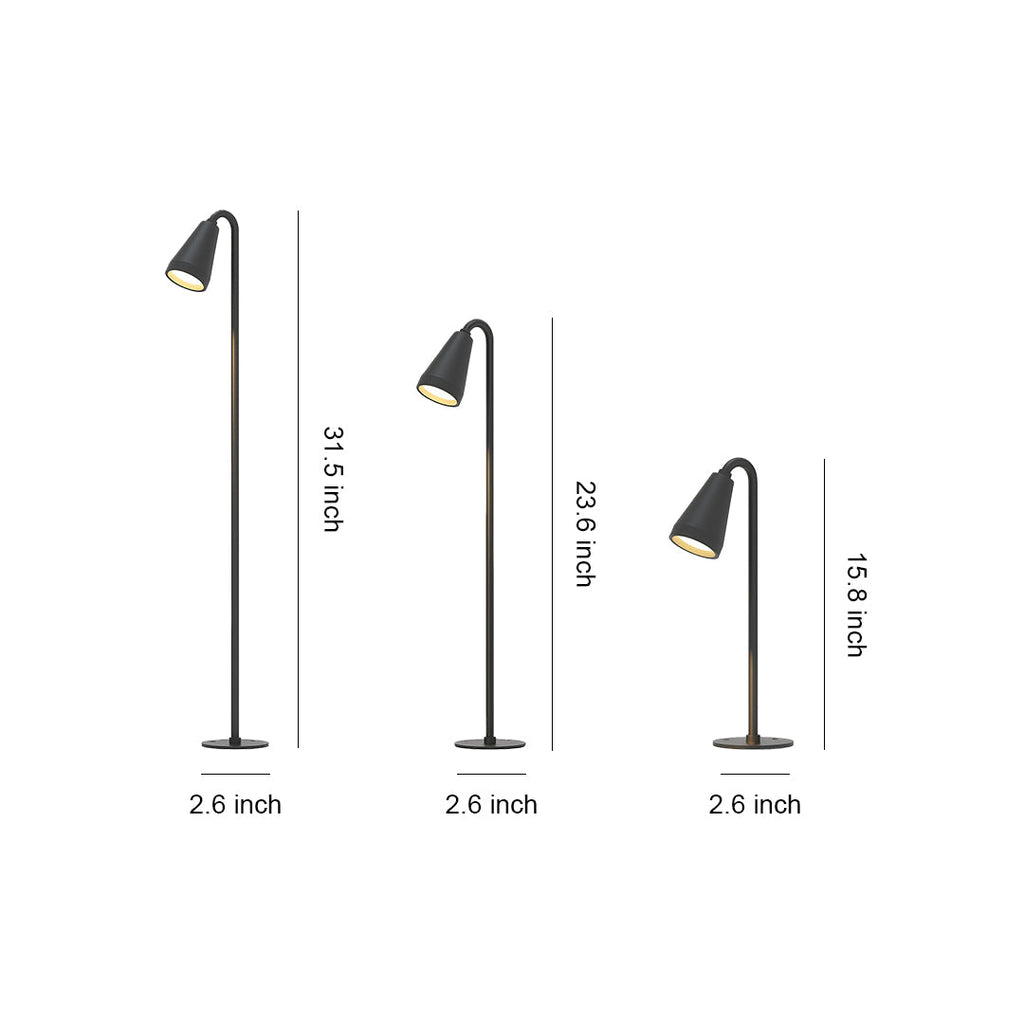 Contemporary Black Waterproof LED Landscape Path Lights for Outdoor Gardens