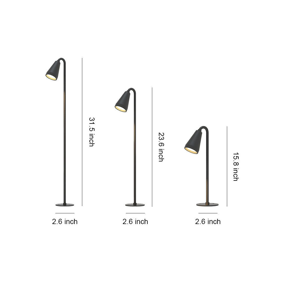 Contemporary Black Waterproof LED Landscape Path Lights for Outdoor Gardens