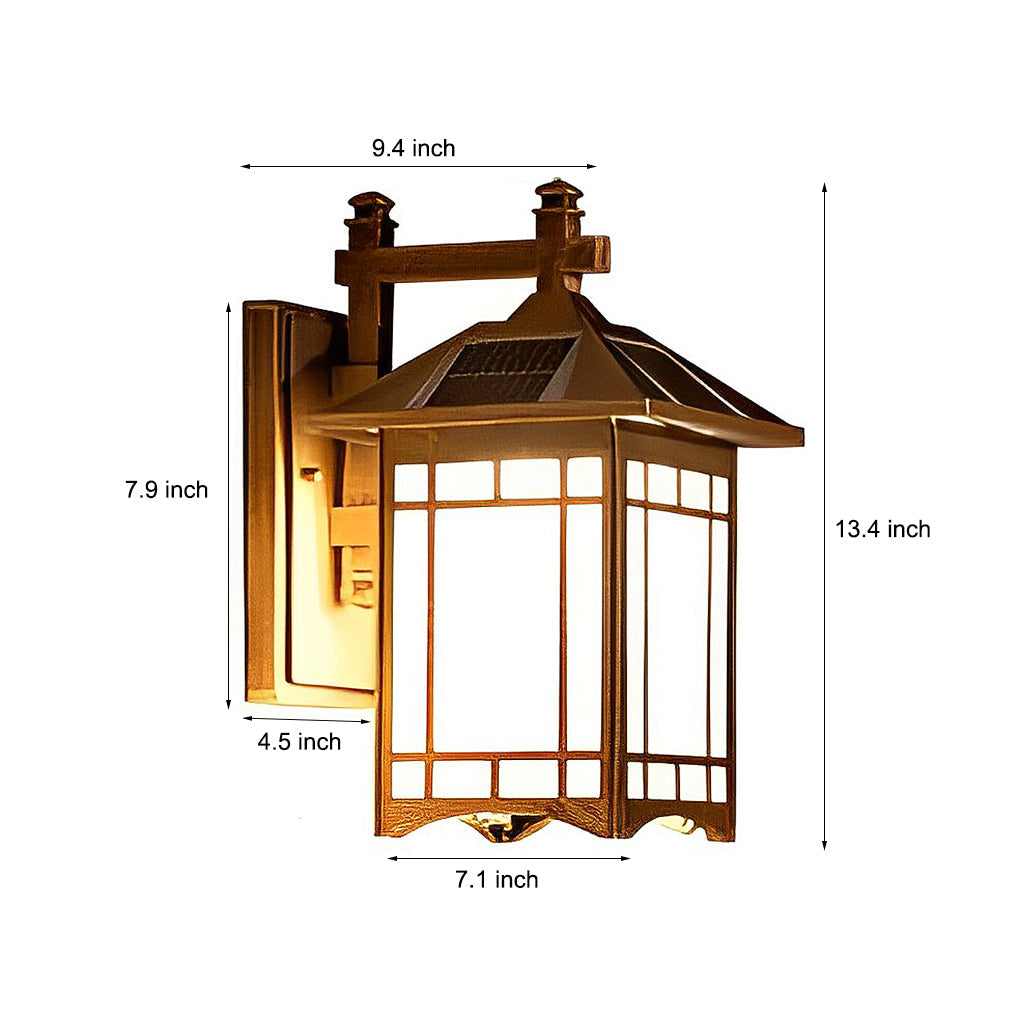 Vintage Industrial LED Lantern Wall Sconce in Die-Cast Aluminum for Entryway