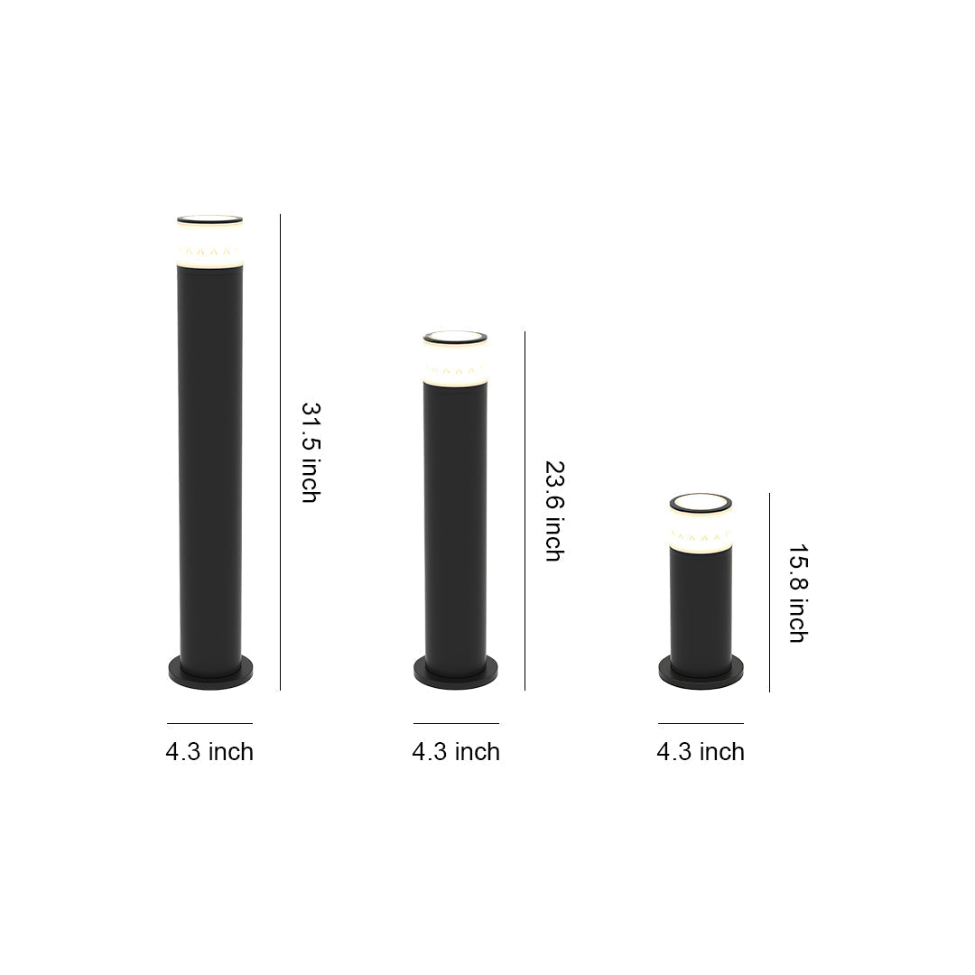 Sleek Black Outdoor Bollard Pathway Lights for Gardens and Landscapes