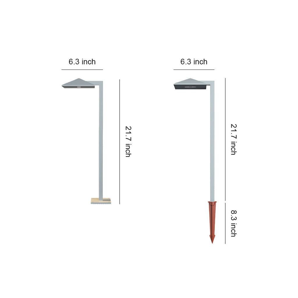 Modern Waterproof Minimalist Outdoor Plug-In Pathway Lights in Black Metal