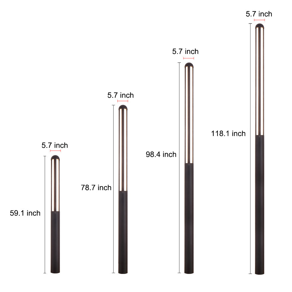 Sleek Black Waterproof LED Garden Bollard Light for Outdoor Spaces