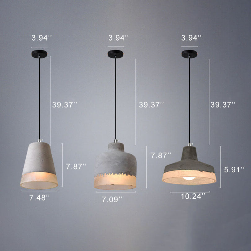 Industrial Minimalist Grey Cement Pendant Light for Modern Home Decor
