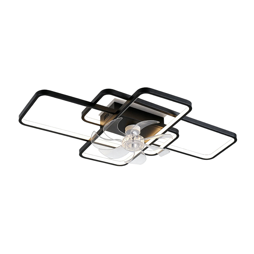 Modern Clear Acrylic Ceiling Fan with Lights - Stylish Home Fixture