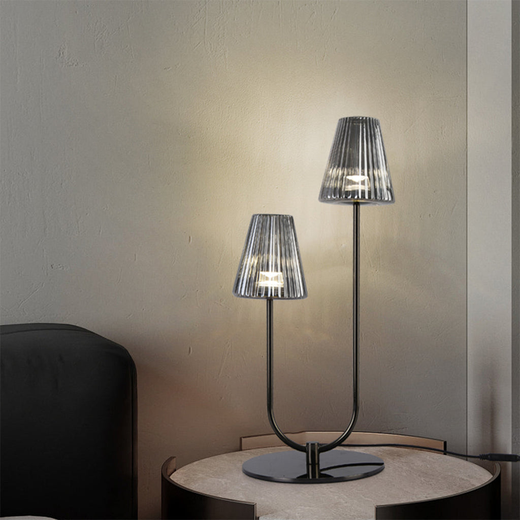 Elegant Minimalist Black LED Table Lamps for Modern Living Room Decor