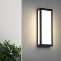 Sleek Black Modern LED Rectangle Outdoor Waterproof Wall Light Fixture