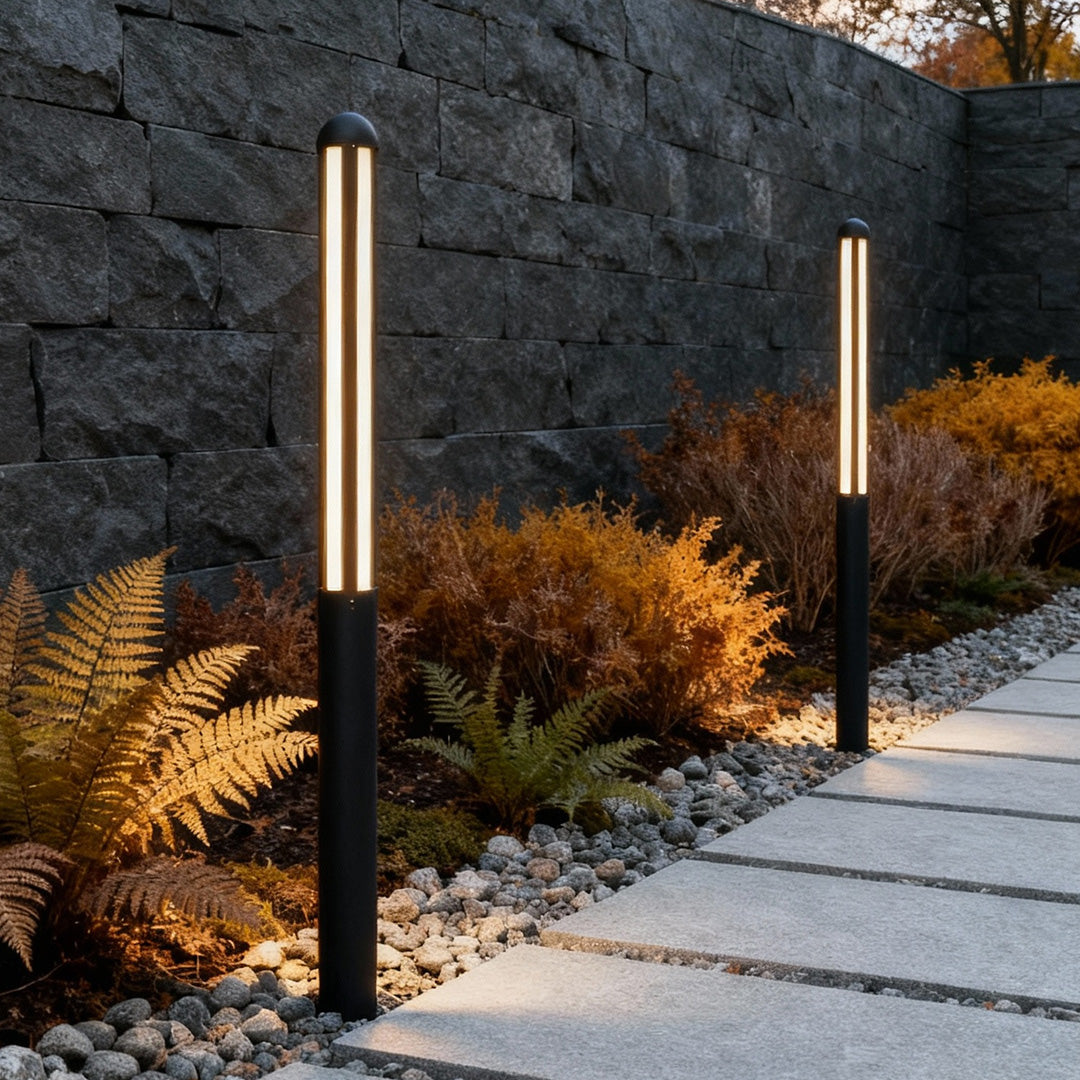 Minimalist Waterproof LED Bollard Light Fixture for Outdoor Garden Pathway