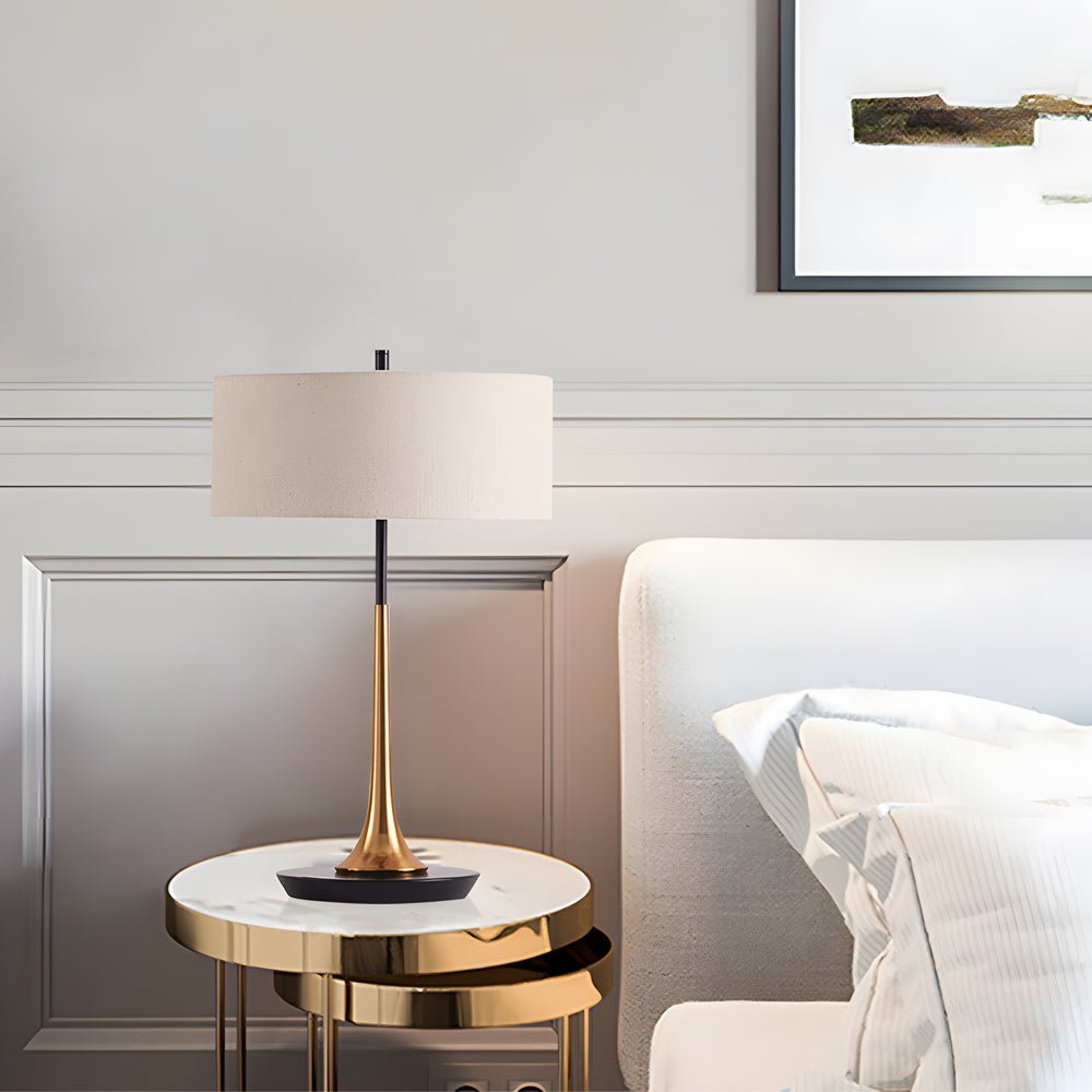 Elegant Modern Fabric Table Lamp with Metal Base for Living Room Decor