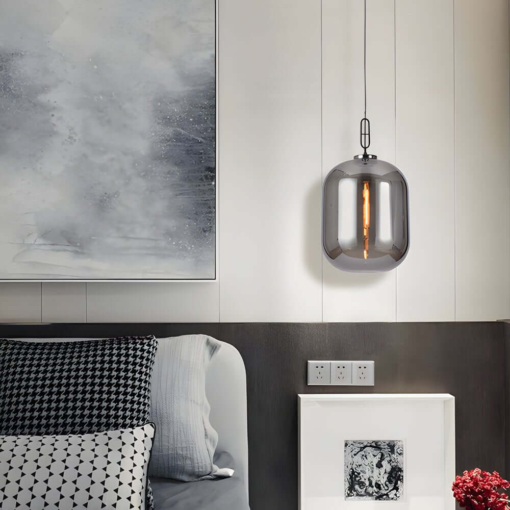Modern Clear Glass LED Pendant Light for Industrial Kitchen Ceiling