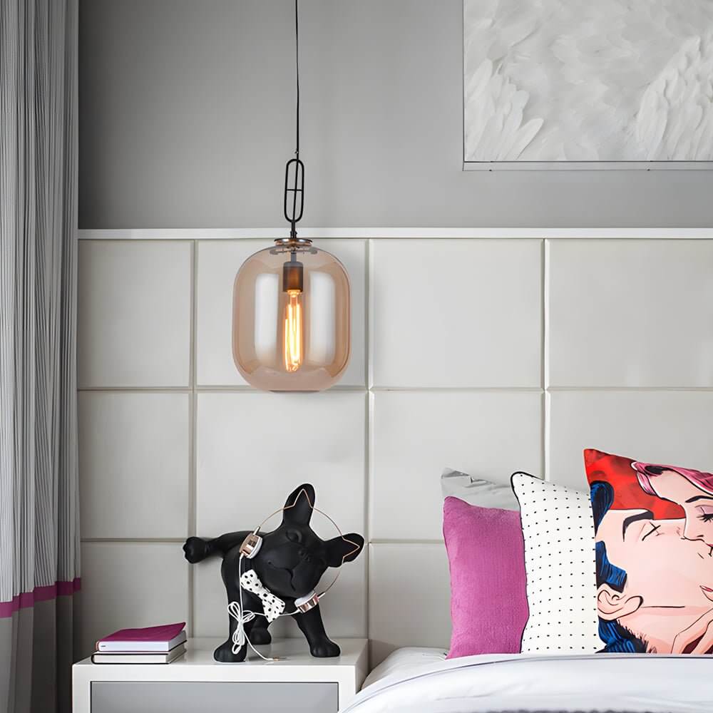 Modern Clear Glass LED Pendant Light for Industrial Kitchen Ceiling
