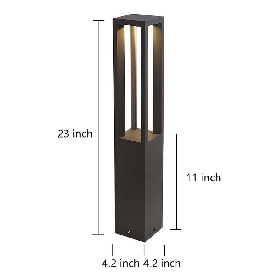 Stylish Black Aluminum LED Bollard Light for Outdoor Garden Pathways