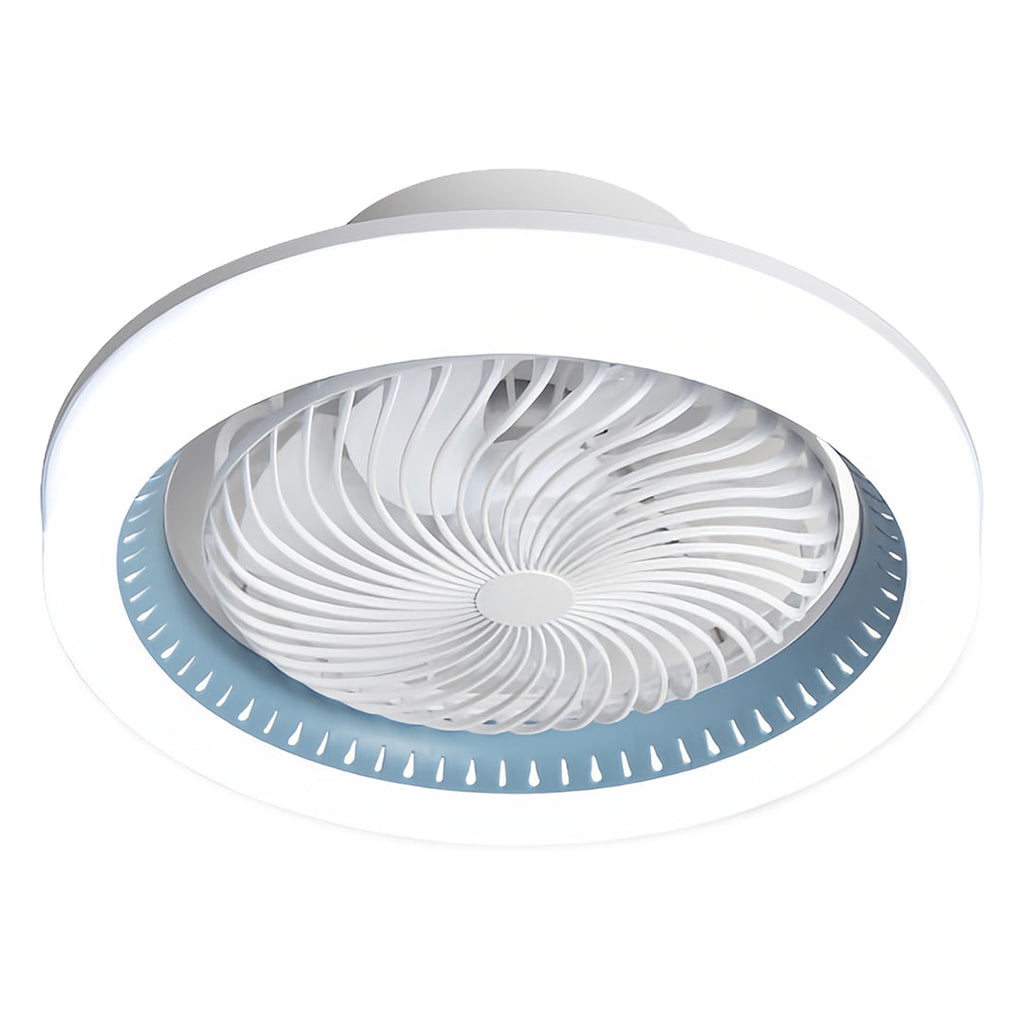 Sleek Modern White LED Ceiling Fan with Remote & Dimmable Lights for Living Room