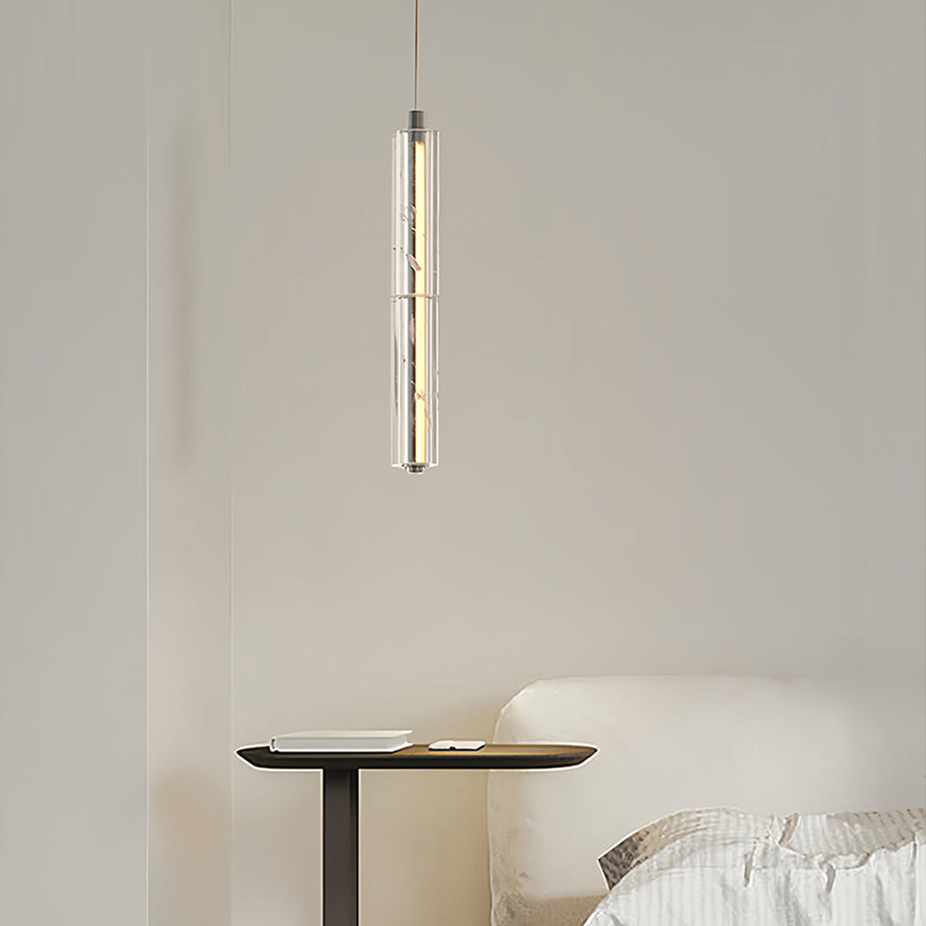 Sleek Minimalist Linear Crystal Pendant Light for Modern Living Spaces