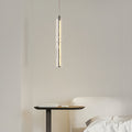 Sleek Clear Crystal Linear Pendant Light Fixture for Modern Dining Room