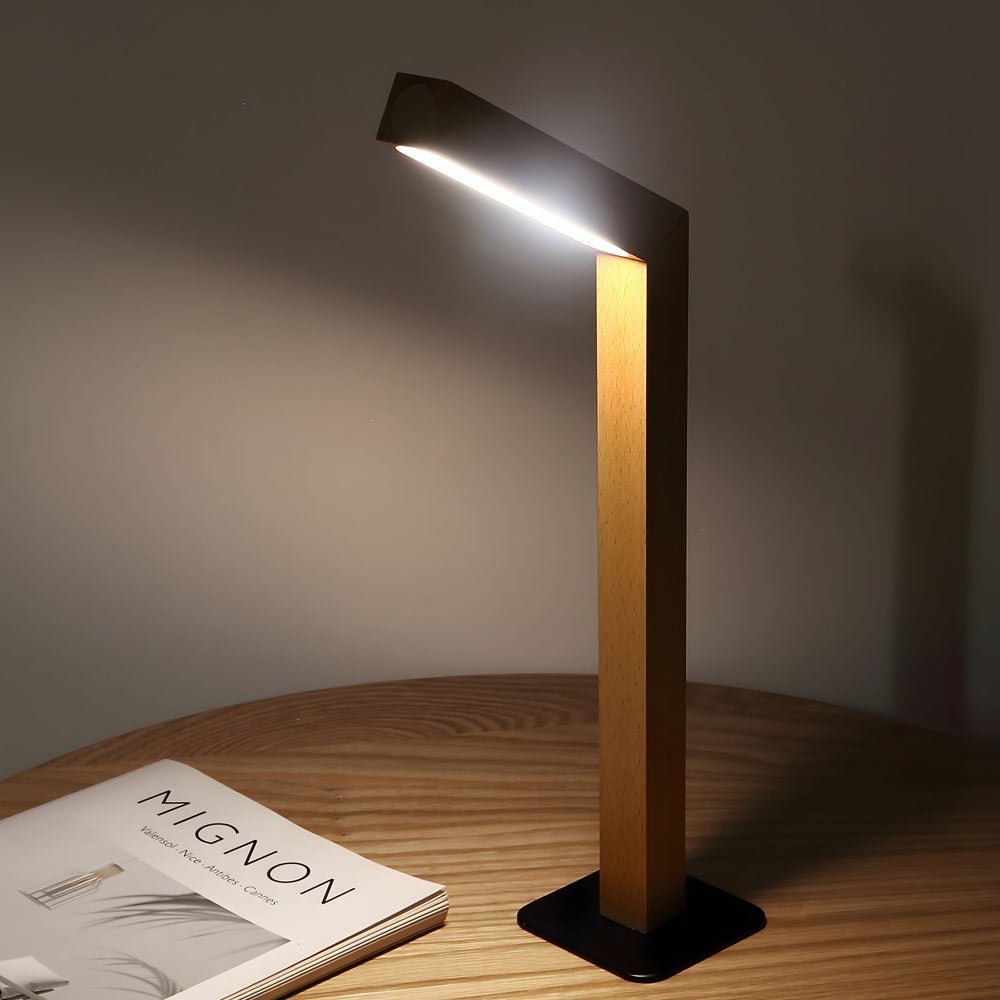 Nordic Style Dual Magnetic Wooden Touch-Controlled LED Desk Lamp