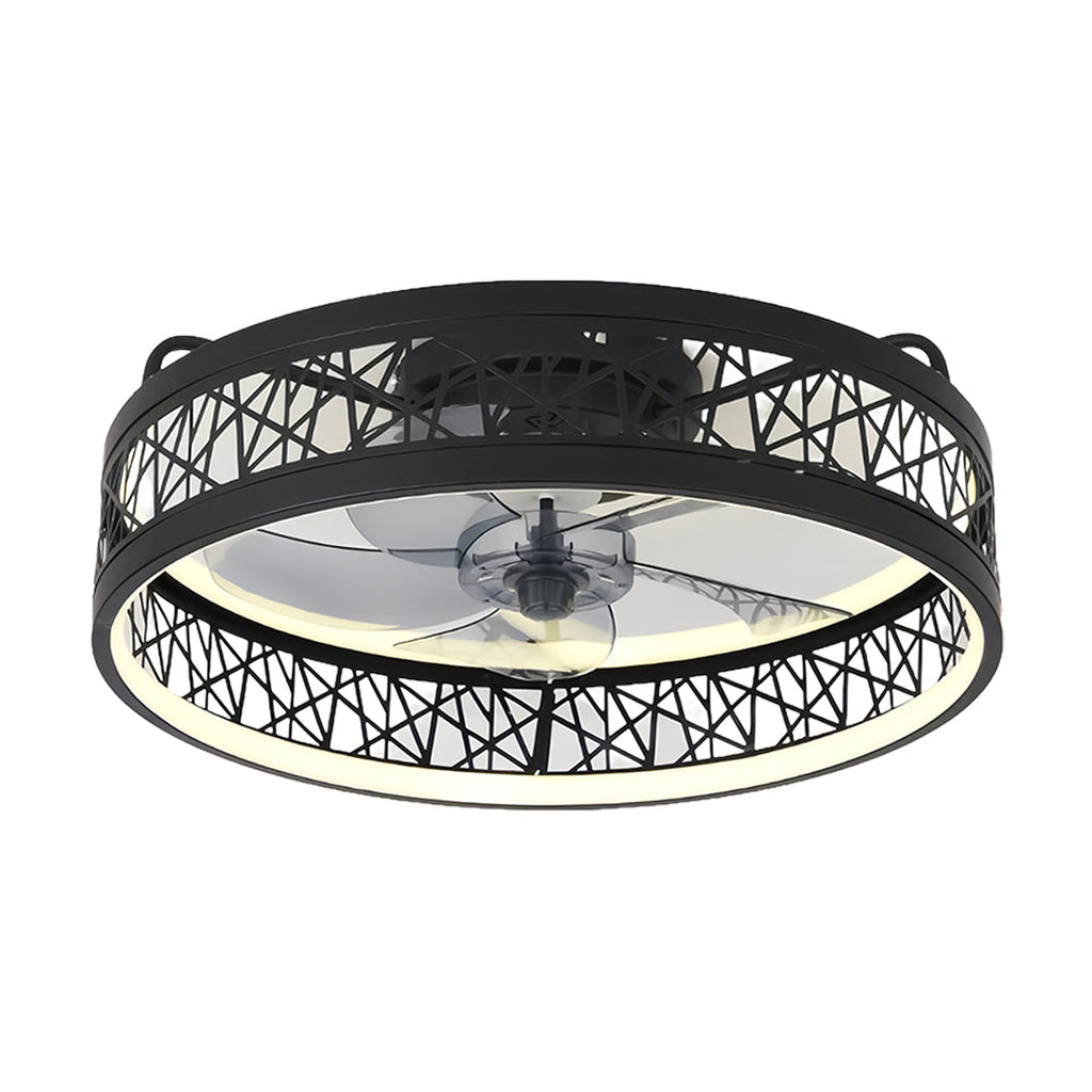 Ultra Thin Nordic Round Ceiling Fan with Light for Modern Living Rooms