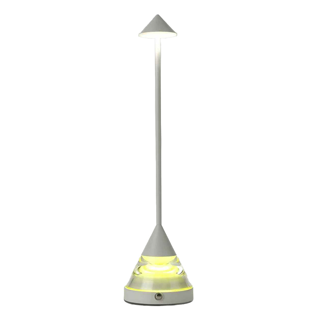Contemporary Black Aluminum Pointed Table Lamp for Bedroom or Office