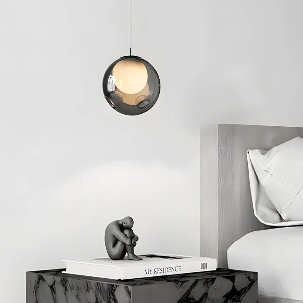 Elegant Clear Glass Bubble Pendant Light for Contemporary Dining Room