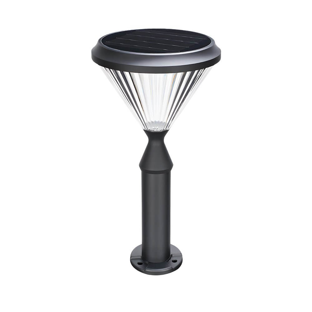 Elegant Black Tapered Solar LED Landscape Pole Lights for Outdoor Use