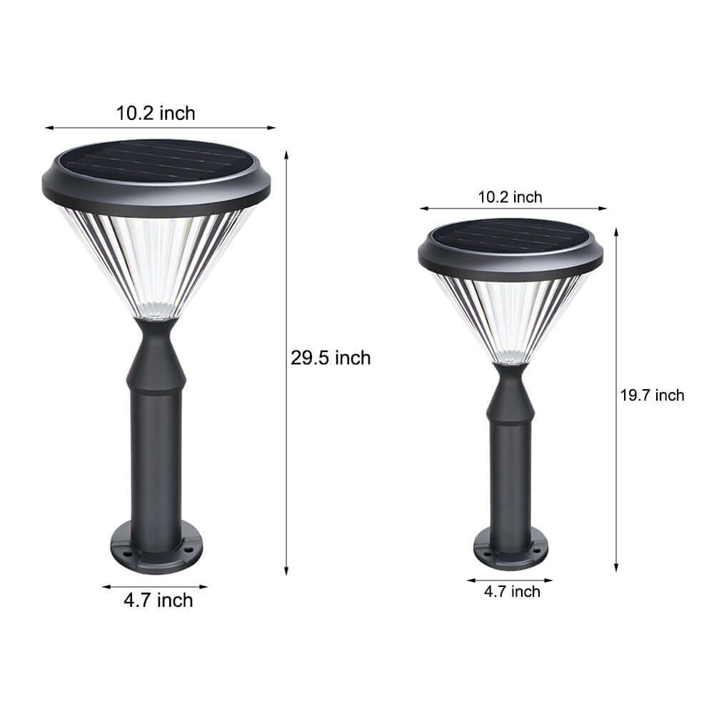 Elegant Black Tapered Solar LED Landscape Pole Lights for Outdoor Use