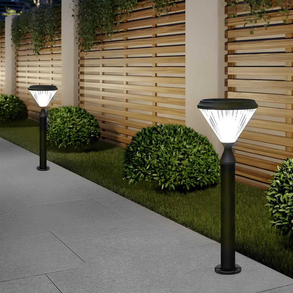 Elegant Black Tapered Solar LED Landscape Pole Lights for Outdoor Use