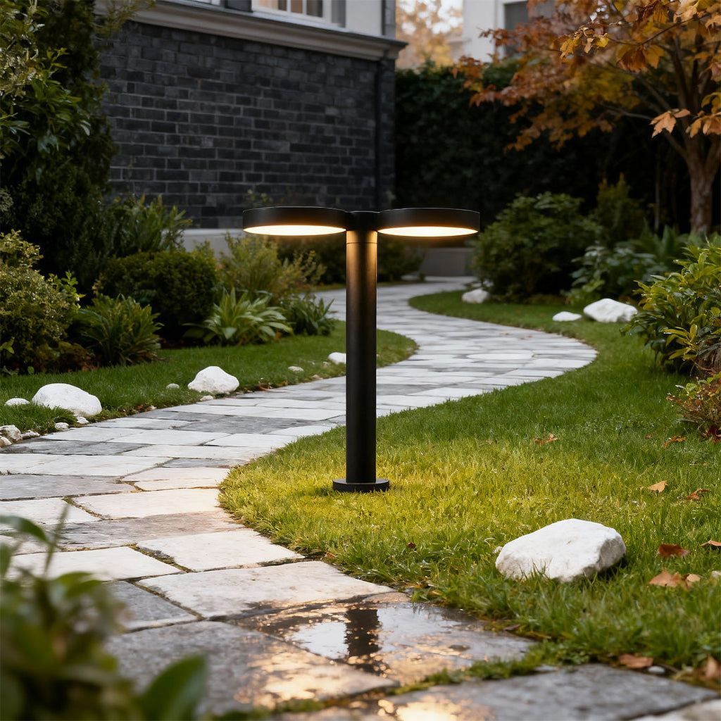 Sleek Black Waterproof Solar Path Lights for Outdoor Landscape Decor