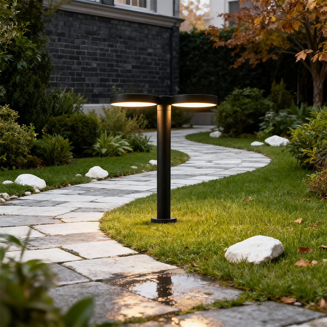 Sleek Black Waterproof Solar Path Lights for Outdoor Landscape Decor