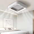 Sleek White Bladeless Ceiling Fan with LED Light for Modern Living Rooms