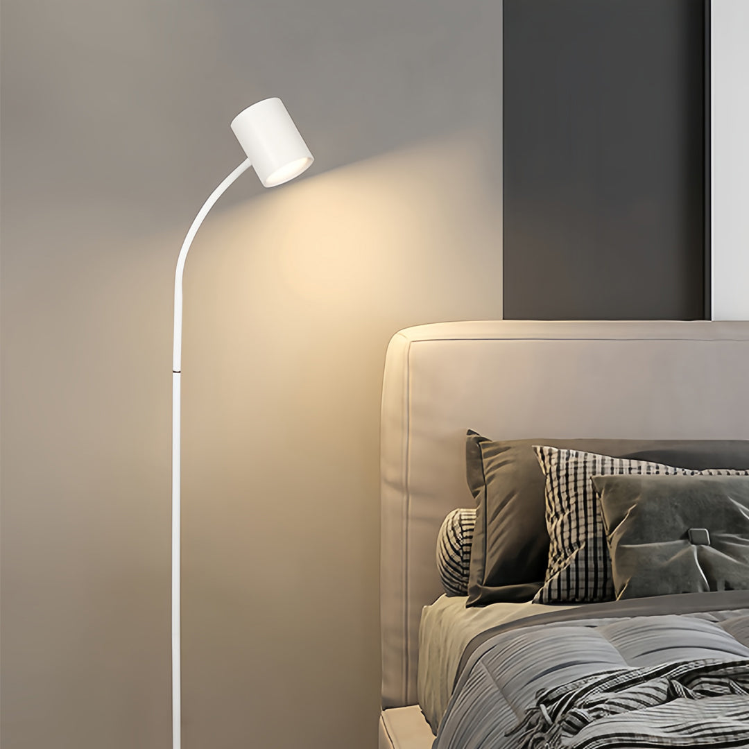 Nordic Adjustable Tall Floor Lamp in Black Metal for Bedroom Reading