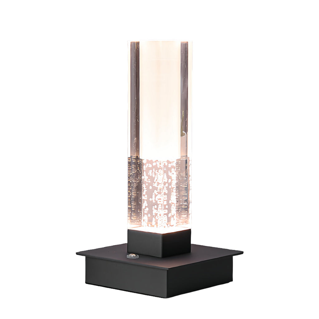 Cordless Modern Square Bubble LED Table Lamp for Bedroom Nightstand