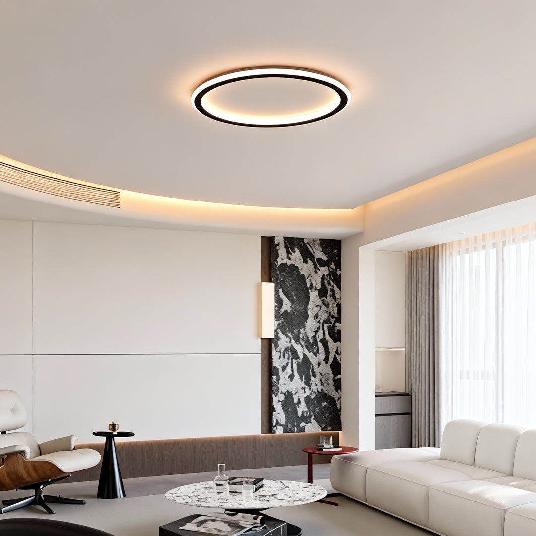 Modern White Acrylic LED Circle Ceiling Light Fixture for Home Decor