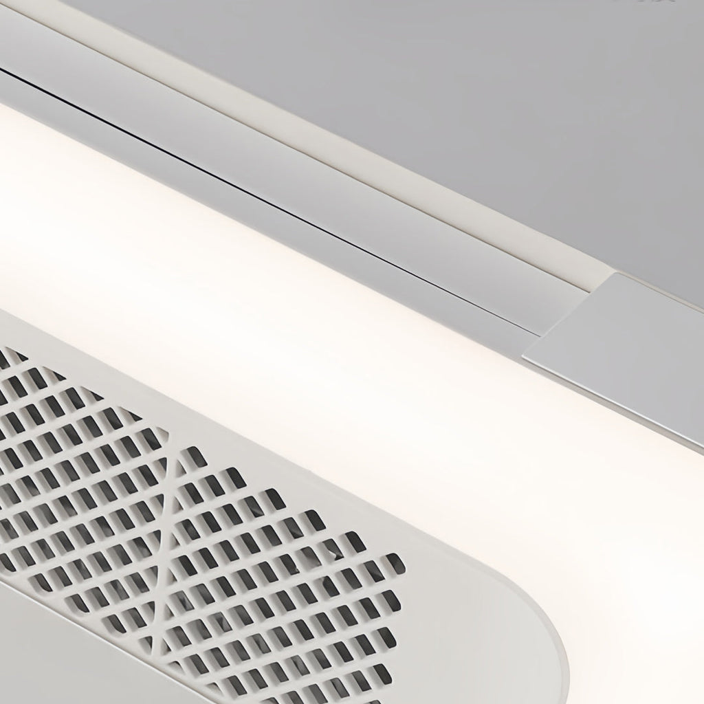 Sleek White Bladeless Ceiling Fan with LED Light for Modern Living Rooms
