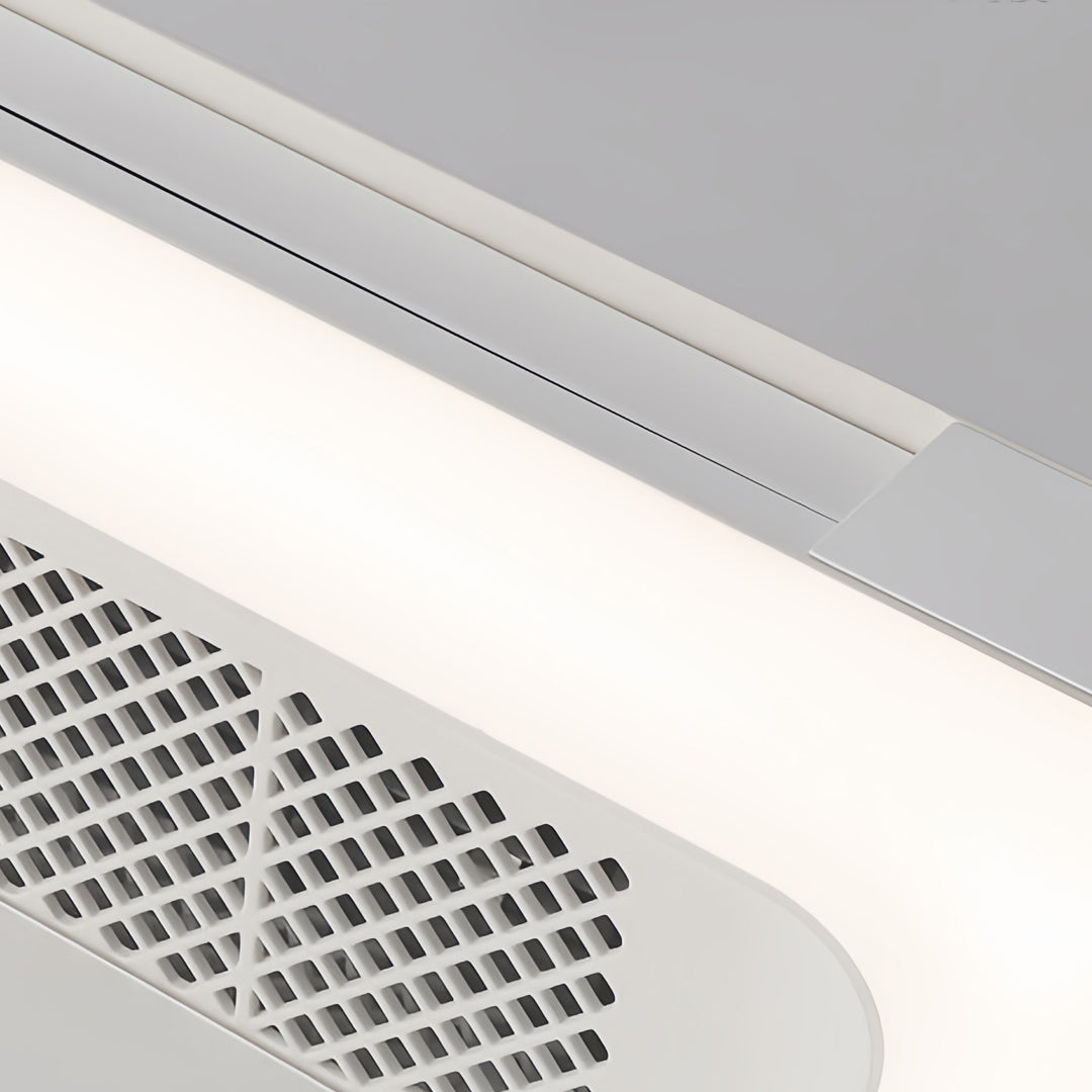Sleek White Bladeless Ceiling Fan with LED Light for Modern Living Rooms