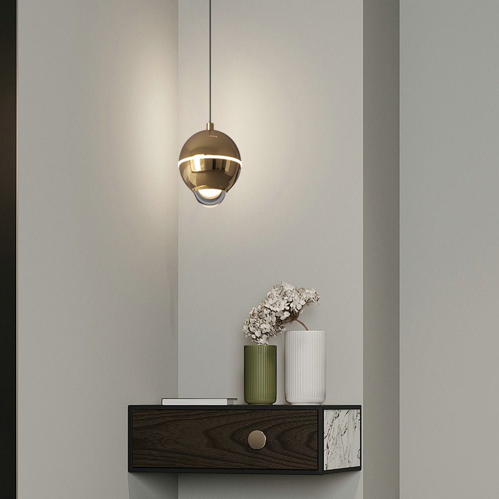 Sleek Silver Metal 3-Step Dimming LED Pendant Light for Living Space