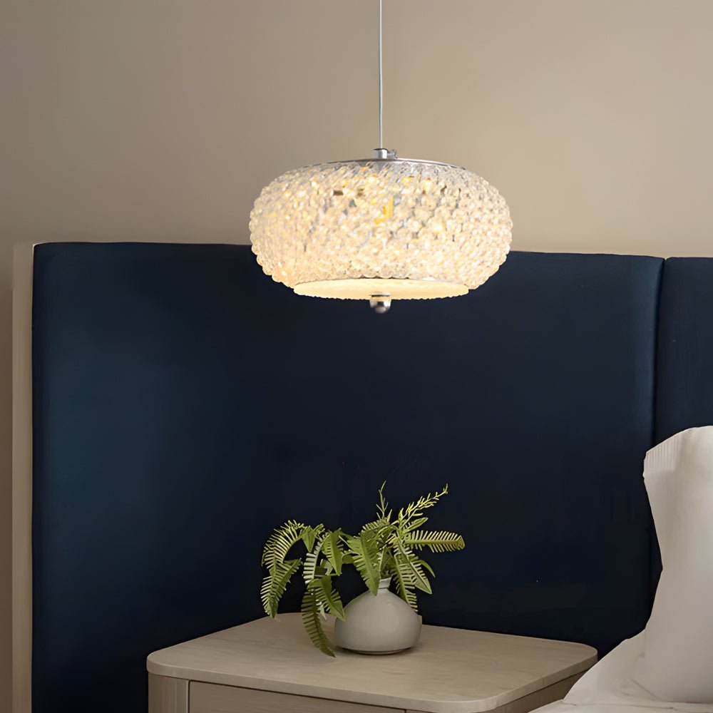 Luxury Modern Crystal LED Round Pendant Light for Dining Room