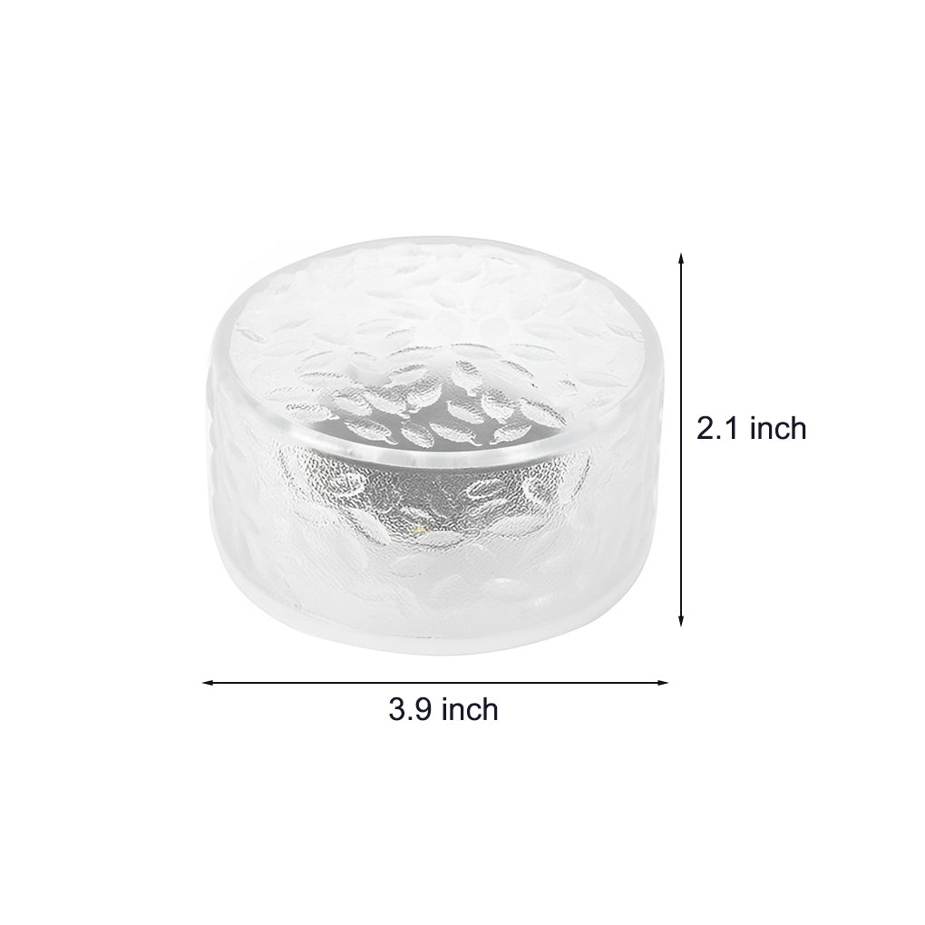 4-Pack LED Round Ice Brick Step Lights for Outdoor Pathway Decor
