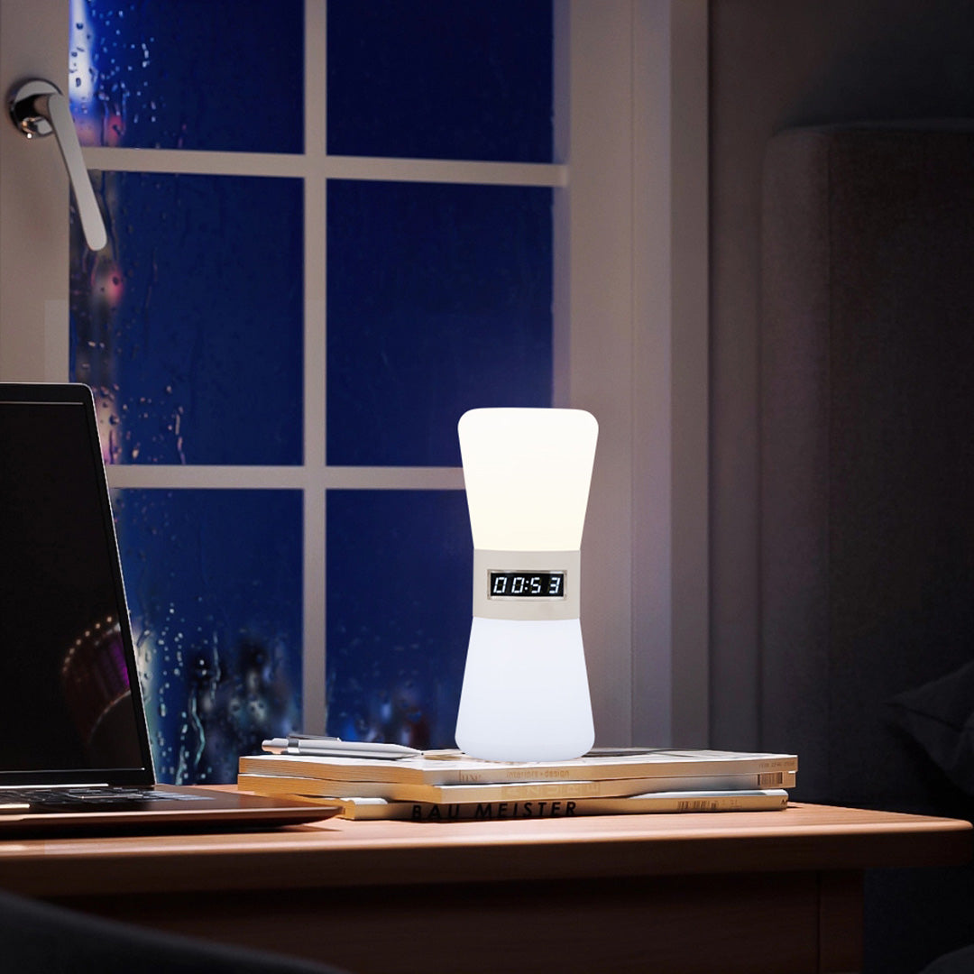 Modern White Hourglass Table Lamp with Gravity Sensor for Home Decor