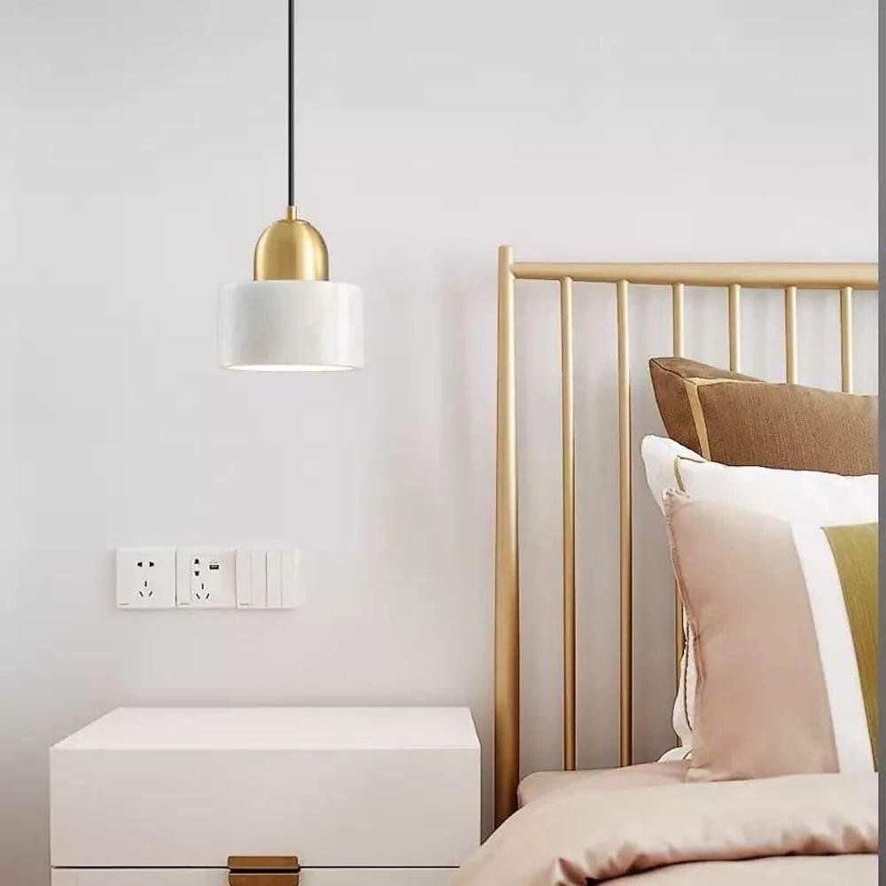 Contemporary Metal and Marble Mini Pendant Light for Kitchen and Dining